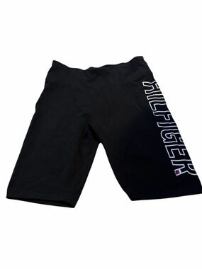 Tommy Hilfiger Black High-Rise Logo Bike Shorts